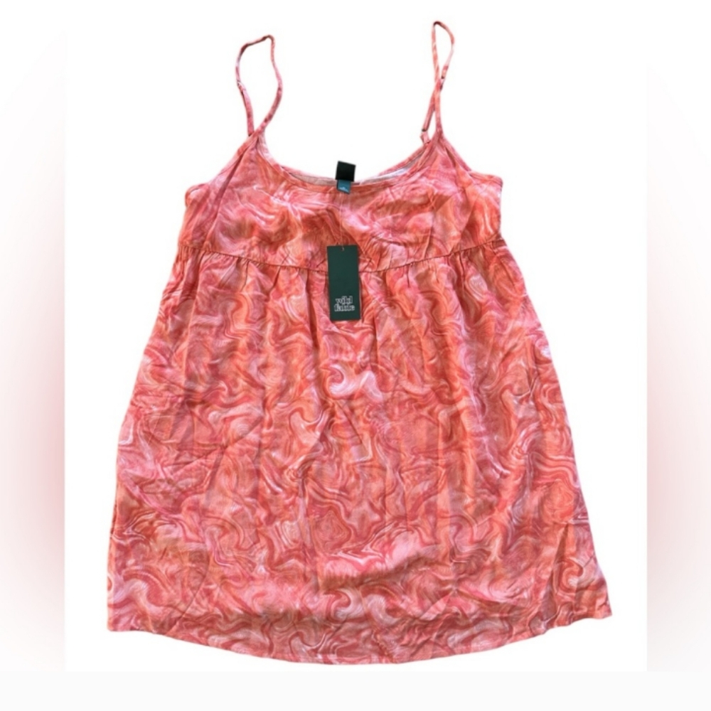 Wild Fable Mini Dress Orange Wave Print